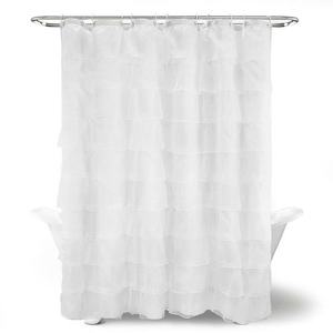 <span class=keywords><strong>Tenda</strong></span> da Doccia Vintage Stile Fattoria con Stampa Floreale <span class=keywords><strong>Lilla</strong></span>, Materiale in Lino e Poliestere con Stampa Digitale a Righe e Ganci Inclusi - Product Image 3