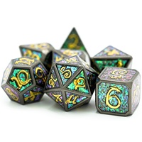 Ensemble de dés en métal polyédriques UDIX - 7 pièces, durables, faits à la main, dés de jeu D&D personnalisés, objets de collection