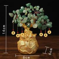 Venta al por mayor de cristal Árbol de la suerte bolsa de dinero árbol decoración creativa de moda para el hogar Oficina de negocios