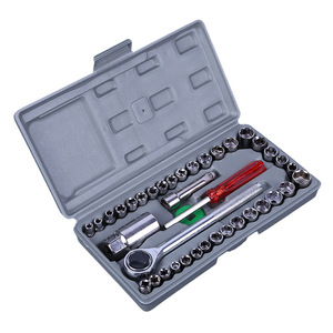Diy Socket <b>Wrench</b> <b>Set</b> 40 Piece Metric Miniature Tool Kit With <b>Ratchet</b> And Combination <b>Wrench</b> Zinc Plated 45 Steel - Product Image 1