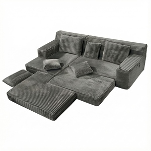 Sofás Modulares Combinables en Caja, Sofá Seccional en Forma <span class=keywords><strong>de</strong></span> L, <span class=keywords><strong>Muebles</strong></span> <span class=keywords><strong>Modernos</strong></span> y Relajantes para <span class=keywords><strong>Sala</strong></span> <span class=keywords><strong>de</strong></span> Estar - Product Image 4