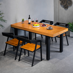 Muebles Comerciales, Juego de Mesa de Comedor de Madera Maciza, Silla de Metal para Cafetería, Uso en Interiores y Exteriores, Bar, Hogar - Product Image 2