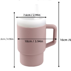 Wholesale 280Ml Silicone <b>Water</b> <b>Cup</b> <b>With</b> <b>Straw</b> Custom Heat-Resistant and Reusable Baby Drinkware Customizable Logo - Product Image 2