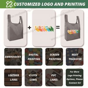 Bolso de compras plegable de nailon reciclado ecológico personalizado, bolso de compras plegable reutilizable de poliéster - Product Image 2