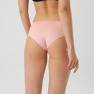 Culottes pour femmes, taille basse, confortables, fines, grande taille, respirantes, en coton tissé, logo à la taille, unies, pour tous les jours - Product Image 3