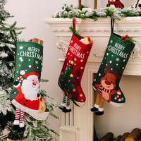 Decoración Navideña Familiar para Fiestas, Santa Claus, Muñeco de Nieve, Calcetines de Regalo, Medias Navideñas Grandes, Figuras y Juguetes de Tela