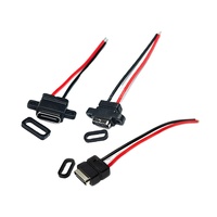 Konektor USB Tipe-C 2P Tahan Air Zhuo Kai Century ZK2060817, Kabel Tipe Solder, Desain Cetakan-Injeksi 2-Titik Solder