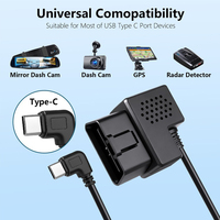 Kabel Adaptor Pengisian Daya Universal Mobil OBD 12V 24V ke 5V 3A Tipe-C Male Port Dengan Fungsi ACC