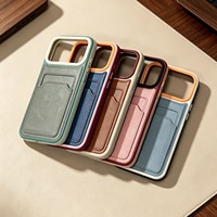 Coque de téléphone A9 Series à trois couleurs contrastées pour iPhone 17 18 Pro Max, étui vierge personnalisable avec patch en cuir et tissu imprimé