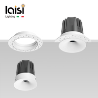 Spot LED encastré sans cadre DIAFANO 7W/12W en aluminium, anti-éblouissement profond, pour projets hôteliers de luxe, compatible DALI et dimmable