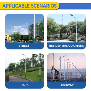 Poste de farola <span class=keywords><strong>solar</strong></span> LED integrado dos en uno <span class=keywords><strong>60W</strong></span>/80W/100W/120W IP65 resistente al agua para iluminación de carreteras al aire libre garantía de 5 años - Product Image 4