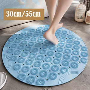 <span class=keywords><strong>Tapis</strong></span> <span class=keywords><strong>de</strong></span> douche <span class=keywords><strong>rond</strong></span> lavable en machine, <span class=keywords><strong>tapis</strong></span> <span class=keywords><strong>de</strong></span> bain antidérapant avec ventouses et trous d'évacuation pour baignoire <span class=keywords><strong>de</strong></span> salle <span class=keywords><strong>de</strong></span> bain, bleu - Product Image 4