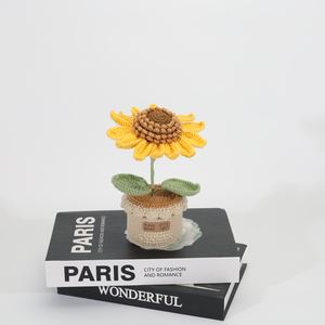 Girasol de Ganchillo Hecho a Mano en Maceta, Planta en Maceta, para Decoración de Escritorio, Hogar u Oficina, Lindo Regalo de Flor Artificial - Product Image 6