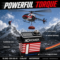 Servomoteur numérique micro sans noyau 10,5 kg, engrenage en acier inoxydable, boîtier en aluminium, étanche, haute vitesse, pièces pour hélicoptère RC 6V-8,4V
