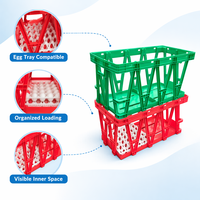 Boîte de rangement pour œufs carrée durable 370x370x355mm, caisse en plastique empilable pour l'élevage de volailles