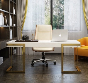 Mesa de <span class=keywords><strong>estudio</strong></span> y silla de lujo, moderna, de alta calidad, con luz del norte de Europa - Product Image 3