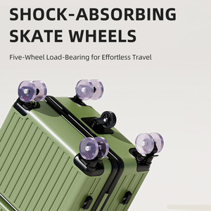 Valise moderne multifonctionnelle avec design de <span class=keywords><strong>trolley</strong></span> à barre large, porte-gobelet, crochet, bagages en PC, roues pivotantes transparentes, portable - Product Image 2