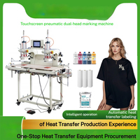 Nouvelle presse à chaud automatique pneumatique à double station à plat multicolore pour vêtements, tapis de souris, étiquettes de lavage, étiquettes de col