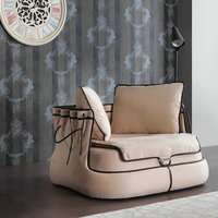 Fauteuil individuel de luxe moderne, style artistique italien, confortable, fait main, avec rembourrage souple, pour salon et chambre à coucher