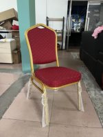 Chaises empilables pour événements, chaises de banquet en velours, chaises empilables pour hôtel, chaises de salle de banquet scolaire, couleur rouge