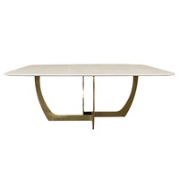 Meubles de salle à manger au design moderne populaire Table à manger en marbre naturel