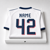 Maillot de football rétro blanc personnalisé, imprimé par transfert thermique, 220g, séchage rapide, respirant, 100% polyester, maillot de football d'équipe |   Camiseta