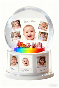 زجاج مخصص صورة قابلة للاستبدال وظيفة موسيقى مشهد داخلي مخصص كرة ثلج - Product Image 2