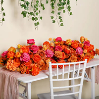 Bandes de fleurs artificielles de haute qualité, guirlande de mariage, décoration florale, chemin de table, décoration de mariage, anniversaire