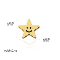 Or souriant pentagramme cinq étoiles épinglettes insigne en métal visage souriant positif broche émail broche