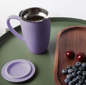 Taza de Té de Porcelana con Infusor y Tapa, Taza de Cerámica para Té con Filtro, Taza para Té de Hojas Sueltas - Product Image 5