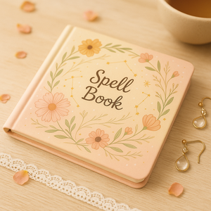 LABON Floral Spell Book Hardcover Square Journal Cute Constellation Witch Notebook para niñas Magic Gift Diary Sketchbook - Product Image 3