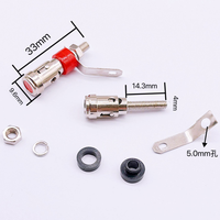 니켈 도금 소형 33mm 스프링 터미널 포스트 푸시 버튼 셀프 락킹 터미널 스피커 파워 앰프 터미널