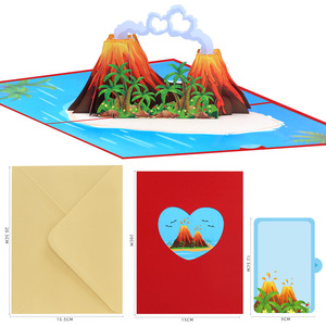 Tarjeta de Felicitación Romántica 3D con Forma de Volcán para el Día de San Valentín, Interesante Tarjeta de Mensaje de Bendición 3D Pop-up para Aniversario - Product Image 3