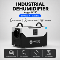 Déshumidificateur Moiswell 155 Pints 73L 253 CFM pour Projets de Restauration, Garages, 6500 Pieds Carrés, Dégivrage Automatique, Drainage Continu, Sous-sols