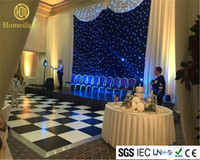 LED mavi ve beyaz Starlight siyah bez sahne düğün dekorasyon Vackdrop bez ışık Led yıldızlı perde