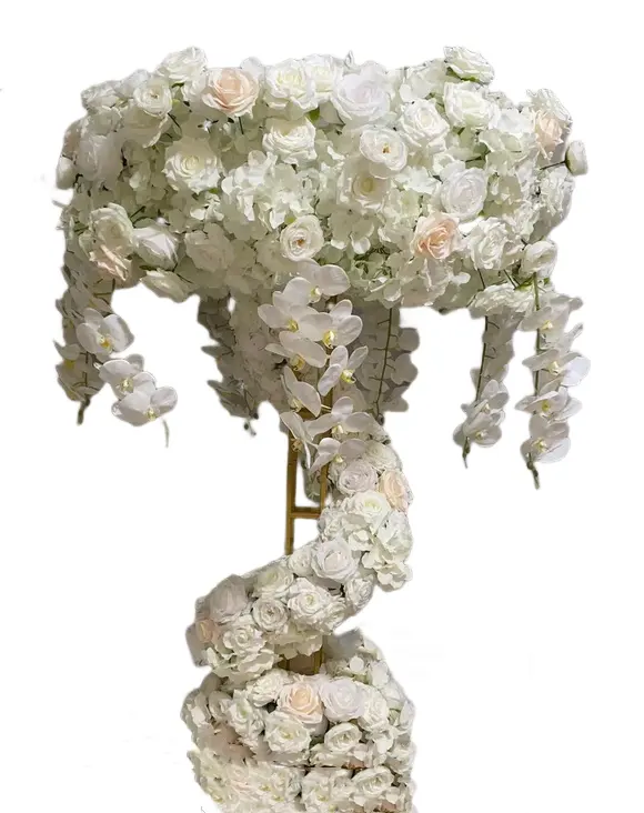 Jane's Luxury Gold Metal Flower Stand round Silk Table Centerpiece for Wedding Parties Event Supplies by Love Wedding