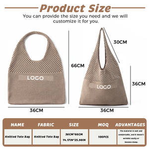 Bolsos de <span class=keywords><strong>Mano</strong></span> Personalizados de Punto y Crochet al por Mayor, Bolsos de Hombro Tejidos a <span class=keywords><strong>Mano</strong></span>, Bolsos de Crochet Tejidos a <span class=keywords><strong>Mano</strong></span> con Logotipo - Product Image 2