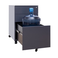 Archivador Moderno de Acero con 3 Cajones, con Cerradura, Sofisticado Pedestal Móvil para Almacenamiento Bajo Escritorio, Tamaño Carta/Legal/A4