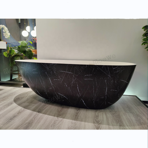 Massiv stein Marmor Badezimmer Badewanne stehend weiß Marmor Stein Badewanne Harz schwarz Marmor Badewannen - Product Image 5
