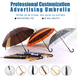 Factory Wholesale Rain <b>Umbrella</b> Straight 16 Bones Ribs Windproof Super Strong <b>Umbrellas</b> Arc Length 46 in - Product Image 4
