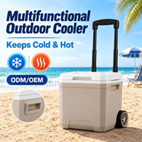 Glacière thermique extérieure 18L avec corps en PE/PP durable, isolation en PU et roues faciles à déplacer pour importateurs de détail, service OEM