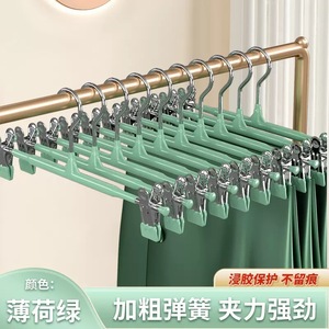 Plastic Coated Trouser Hanger Non Marking Non Slip Thickened Stainless Steel <b>Clips</b> For Pants Skirts Drying Storage Organizer - Product Image 5