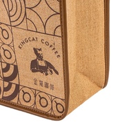Sac fourre-tout en jute personnalisable avec logo, taille moyenne, à bandoulière unique, motif lettres, sérigraphié, promotionnel, pour le shopping