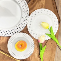 Ensemble de 7 assiettes en plastique à pois de Noël, récipients alimentaires en plastique pour fête
