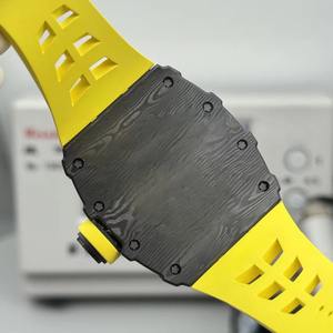 Reloj Deportivo para Hombre RM35-01, Diseño Ligero de Fibra de Carbono, Correa de Goma Amarilla, Mecánico Automático, Esqueletizado, Gran Venta - Product Image 5