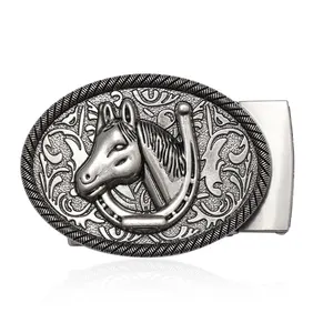 Manufacture custom designers 3D 40Mm Brass Stainless Steel Zinc Alloy Metal Belt Buckles For Men Western cowboy buckle