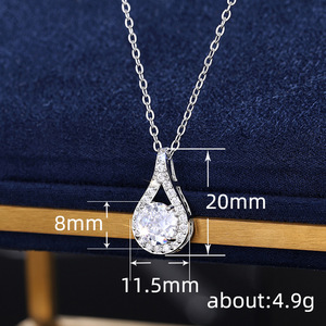 Elegante Collar con Colgante de Lágrima para Mujer, Cadena con Piedra Brillante para Clavícula, Joyería Clásica de Moda, Regalo - Product Image 5