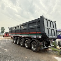 Camion à benne basculante en acier en forme de U de 30 mètres cubes 60/100 tonnes Semi-remorque à benne basculante arrière à 3 essieux pour le transport du charbon