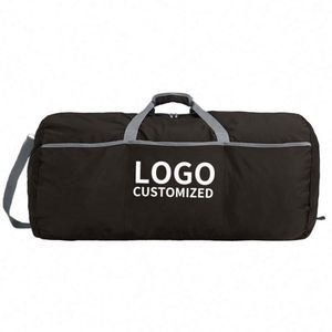 <b>Extra</b> <b>Large</b> Nylon Duffel Bag Lightweight Foldable Black Travel Luggage Bag with Custom <b>Printed</b> Logo - Product Image 1