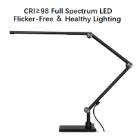 LED-Schreibtischlampe AC 95CRI Faltbarer Metallkörper Duale Lichtquellen Touch-Steuerung Einstellbar Augenschonend Dimmbar Zeitgenössisches Büro-Design